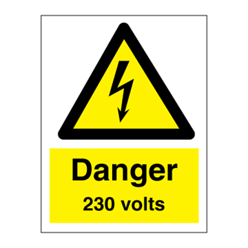 Fara 230 volt - Faro- och varningsskyltar