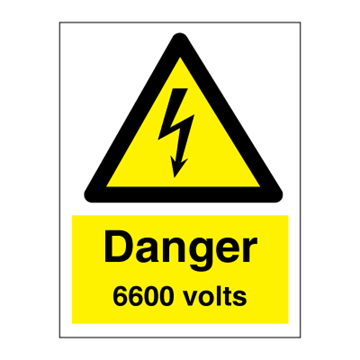 Fara 6600 volt - Faro- och varningsskyltar
