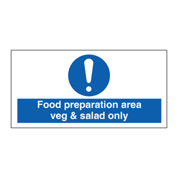 Matlagningsområde endast grönsaker och sallad - obligatoriska skyltar