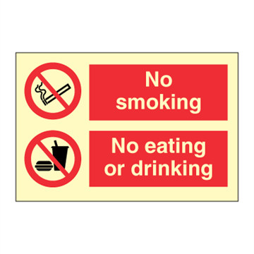 Rökning förbjuden - Inget att äta eller dricka - kombinationstecken