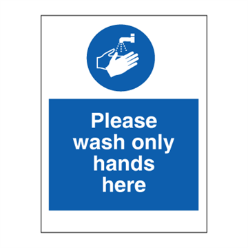 Tvätta endast händerna här - Obligatoriska tecken