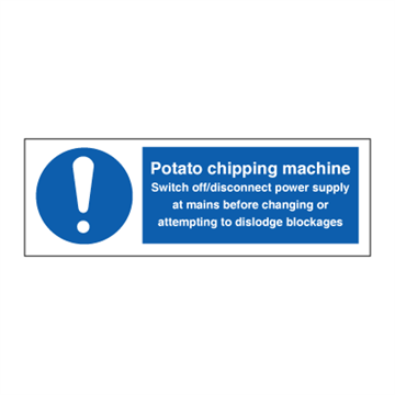 Potatischipsmaskin - Obligatoriska tecken