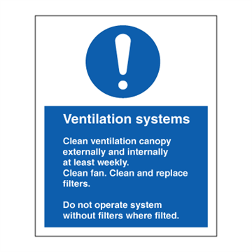 Ventilationssystem - obligatoriska skyltar
