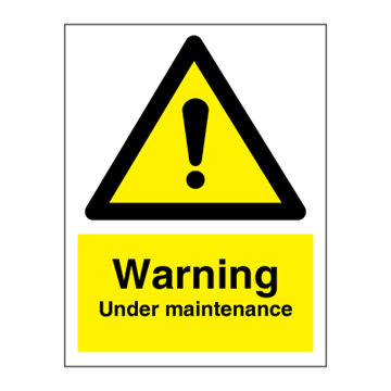 Varning Under underhåll - Faro- och varningsskyltar