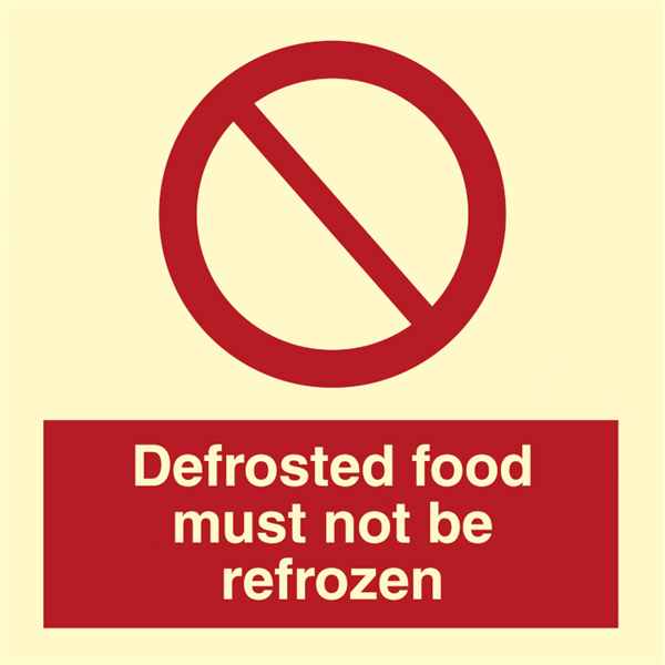 Upptinad mat får inte frysas