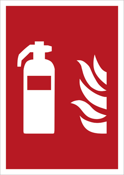 Brandsläckare m/ text - Efterlysande plast - 148 x 210 mm