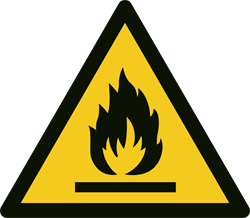 Brandfarliga ämnen Varningsskylt A353