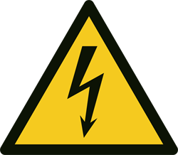 Elektrisk spänning Varningsskylt A351
