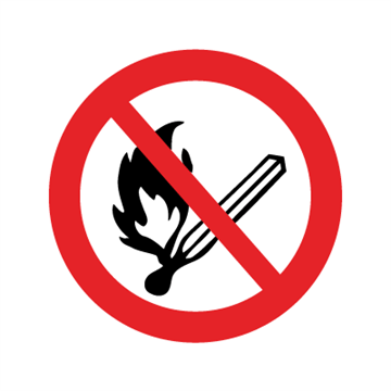 Rökning och öppen låga förbjuden - förbudsskylt - F153