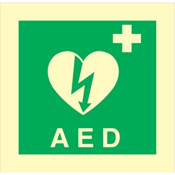 AED - Fotoluminescerande självhäftande vinyl - 150 x 150 mm