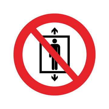 Användning av hiss förbjuden - förbudsskylt - F171
