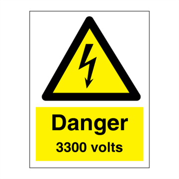 Fara 3300 volt - Faro- och varningsskyltar