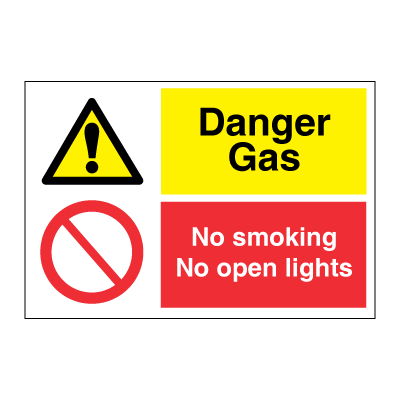 Fara Gas - Rökning förbjuden och öppna ljus - kombinationsskyltar