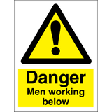 Danger Män som arbetar nedan