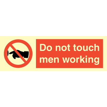 Rör inte män som arbetar - Styv plast - 100 x 300 mm