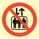 Använd inte hiss