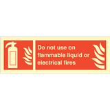 Använd inte på brandfarliga...