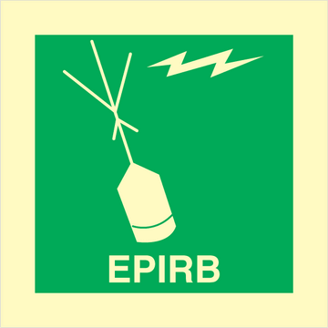 EPIRB - Fotoluminescerande självhäftande vinyl - 150 x 150 mm