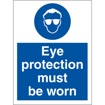 Ögonskydd måste bäras - Självhäftande vinyl - 200 x 150 mm
