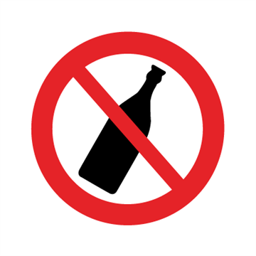 Flaskor förbjudna - förbudsskylt - F168