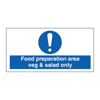 Matlagningsområde endast grönsaker och sallad - obligatoriska skyltar