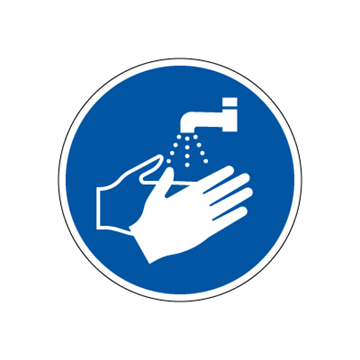 Kom ihåg! Tvätta händer - Påbudsskyltar
