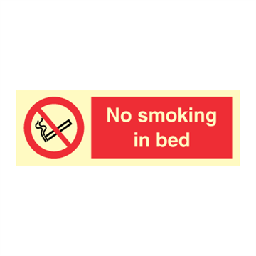 Rökning förbjuden i sängen - Förbudsskyltar