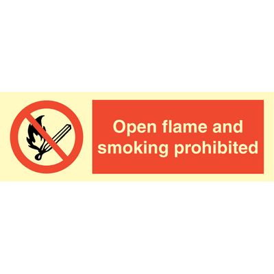 Öppna lågor och rökning förbjuden