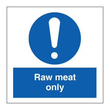 Endast rått kött - Obligatoriska tecken