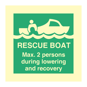 Räddningsbåt - Max 2 personer - IMO-symboler