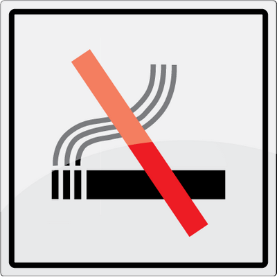 Rökning förbjuden - 1 mm rostfritt stål - 150 x 150 mm