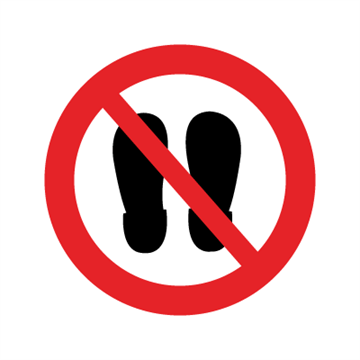 Skor förbjudna - förbudsskylt - F173