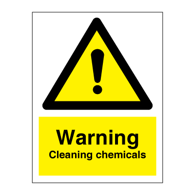 Varning - Rengöringskemikalier - Fara & varningsskyltar